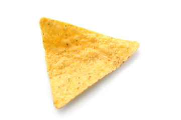 Tasty nacho on white background