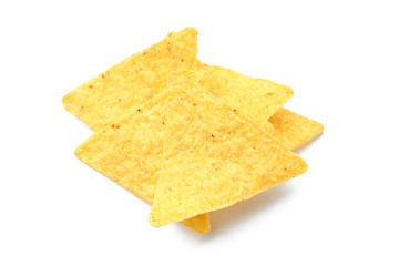 Fototapeta premium Tasty nachos on white background