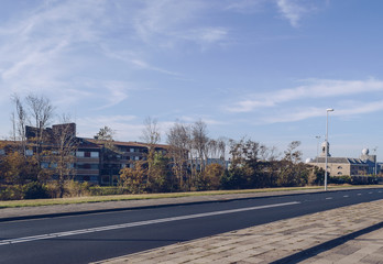 Fototapeta na wymiar cityscape and road of Den Helder