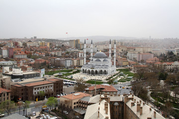 Fototapeta na wymiar melike hatun mosque in Ankara. Photo taken in 2018