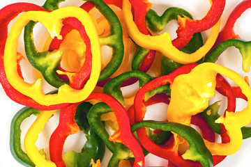 PPepper slices of three colours background