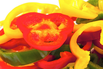 PPepper slices of three colours background