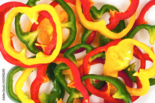 PPepper slices of three colours background