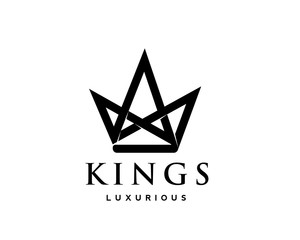 King line art crown logo design inspiration