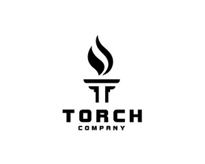 T initial torch logo design inspiration