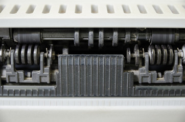 close up of dirty laser printer