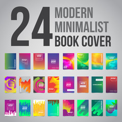 Bundle of 24 Colorful Futuristic Minimalist Covers Design. EPS10 Vector Illustration.	