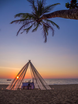 Dinner Table For Two At The Beach