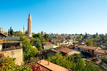 Mosque Tower Kaleici Old Town Roofs Antalya H
