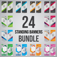 Bundle of 24 Roll Up Banner Template Mock Up