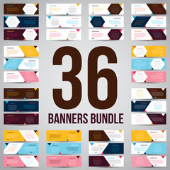 Bundle of 36 Vector Abstract Design Banner Web Template - EPS 10	