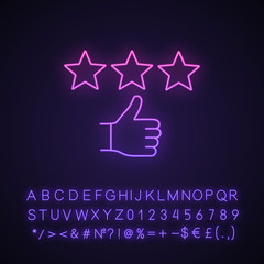 Rating neon light icon