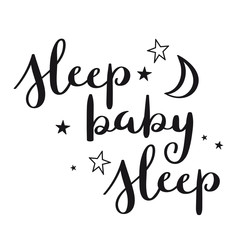 SLEEP BABY SLEEP brush calligraphy banner