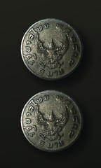 coin on black background