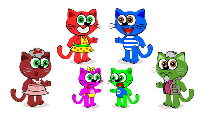 Cats Family for animation