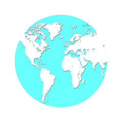 Fototapeta na wymiar Earth globe flat design. Planet Earth icon. Vector illustration for web and mobile, banner, infographics.