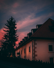 Fototapeta premium sunset over my house
