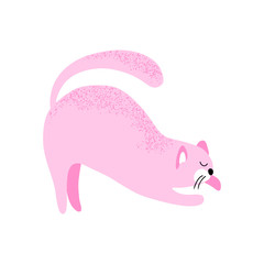 vector color funny cute cartoon cat on white background