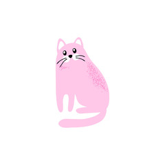 vector color funny cute cartoon cat on white background