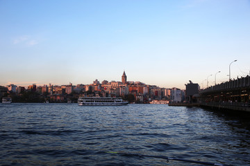 Obraz premium Panoramic Istanbul View of a Historic City Skyline by the Water