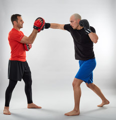 Kickbox fighter and coach training