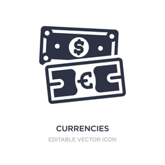 currencies icon on white background. Simple element illustration from Business concept.