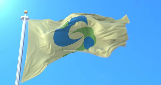 Flag of the capital and city of Saga, Japan. Loop