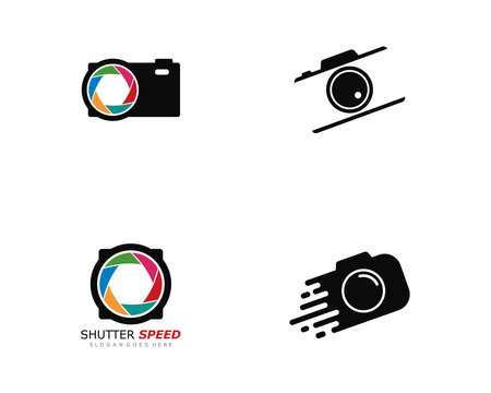 Camera Photography logo template vector icon illustration design 