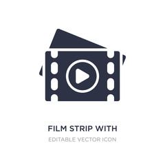 film strip with play triangle icon on white background. Simple element illustration from Cinema concept.