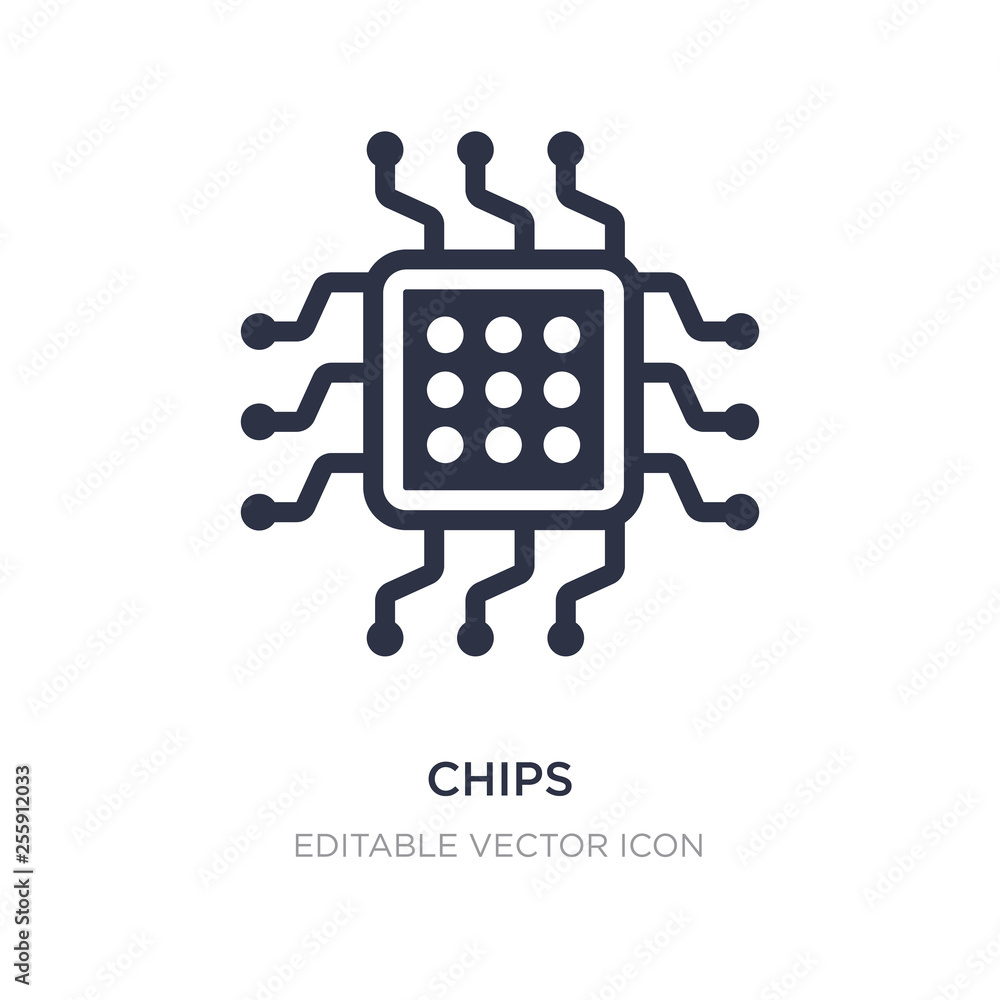 Aufkleber chips icon on white background. simple element illustration from computer concept.