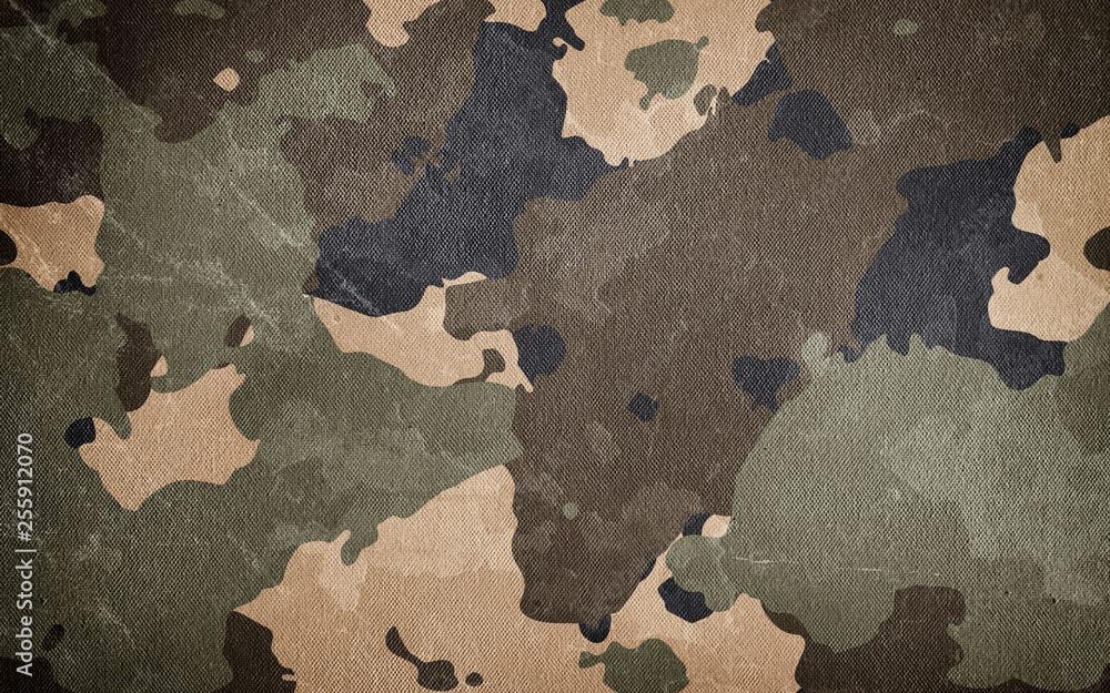 Wall mural camouflage pattern cloth texture. background and texture for design.