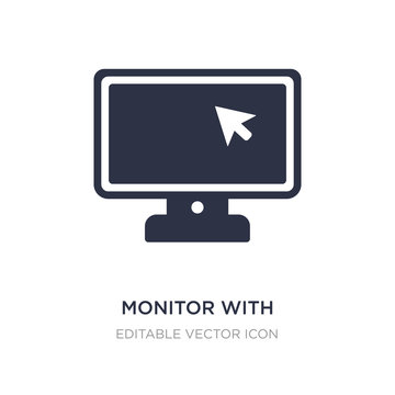 monitor with mouse cursor icon on white background. Simple element illustration from Computer concept.