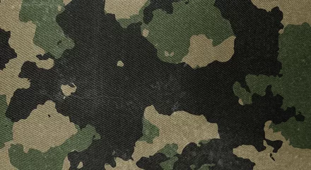 Keuken spatwand met foto Camouflage pattern cloth texture. Background and texture for design. © Cornflowerz