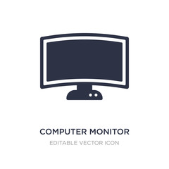 computer monitor icon on white background. Simple element illustration from Computer concept.