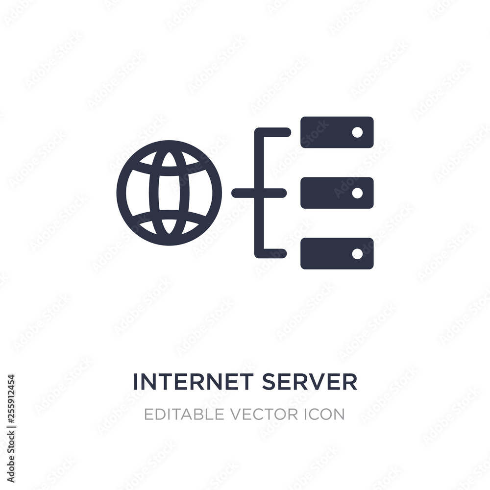 Poster internet server icon on white background. simple element illustration from computer concept.
