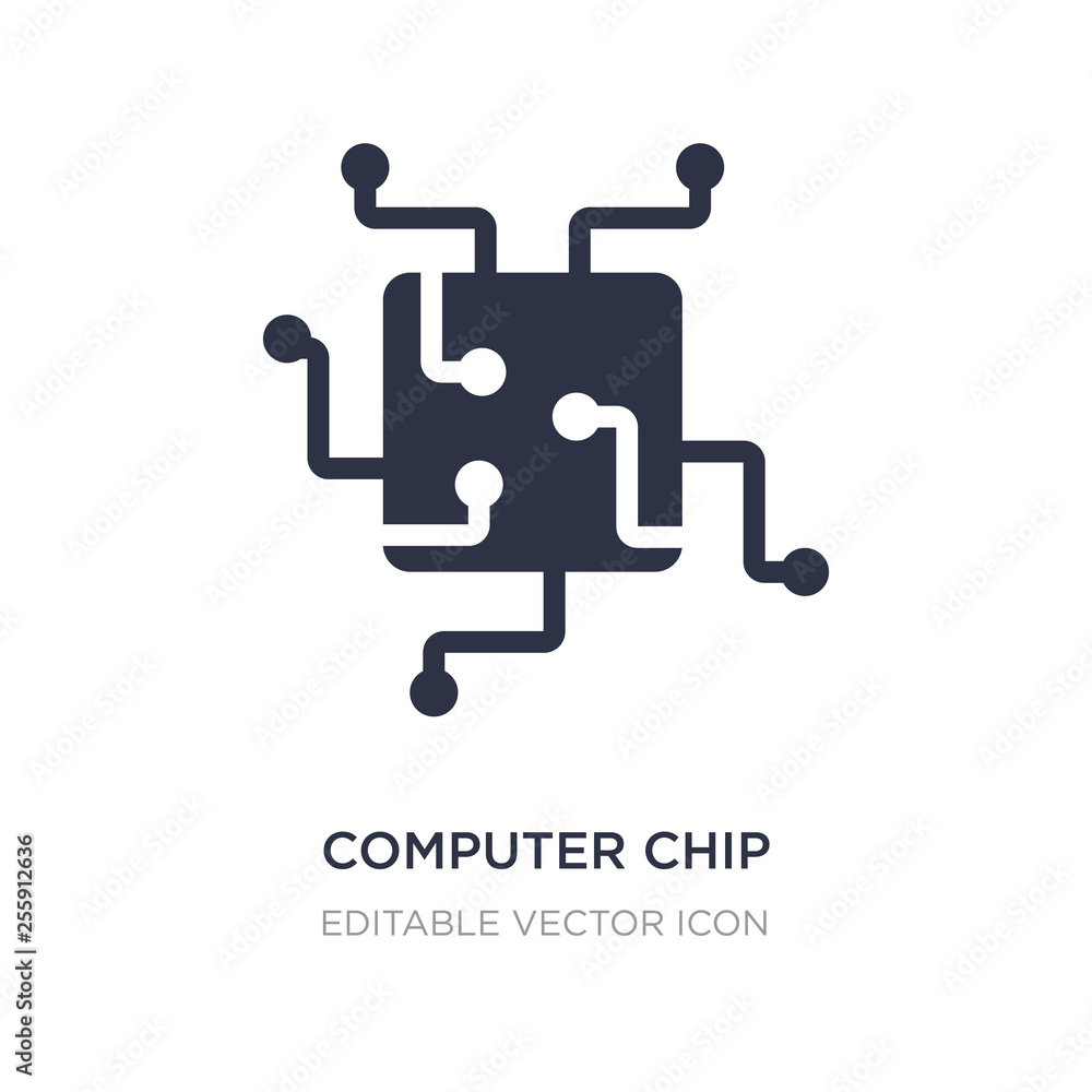 Poster computer chip icon on white background. simple element illustration from computer concept.
