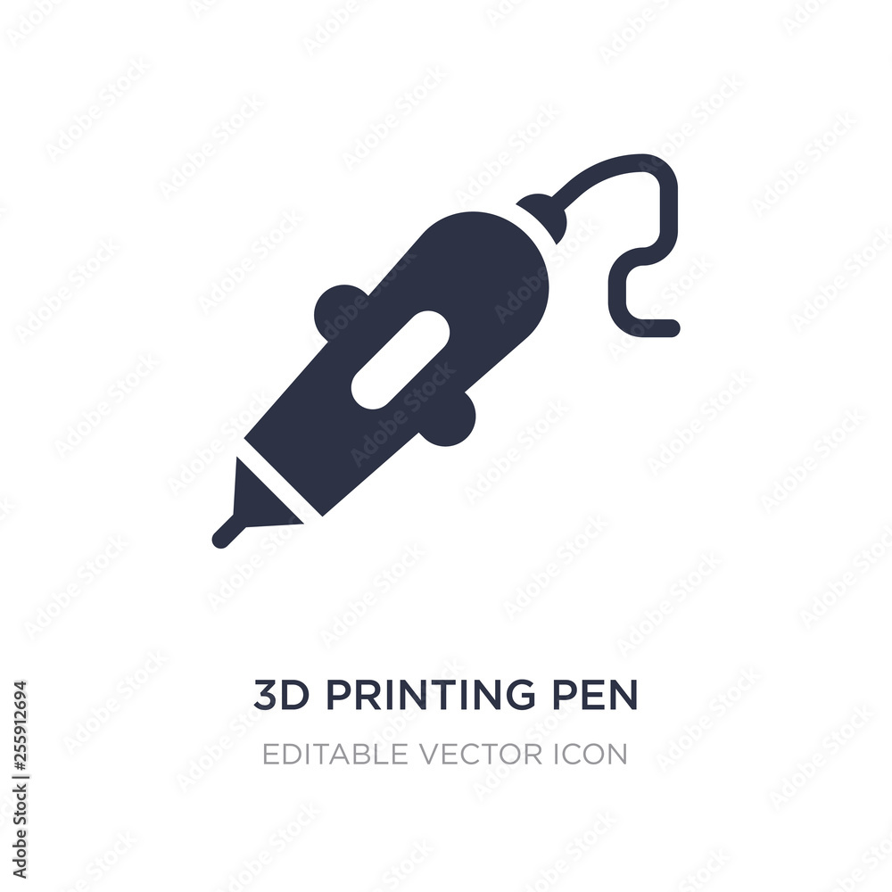 Poster 3d printing pen icon on white background. simple element illustration from computer concept.