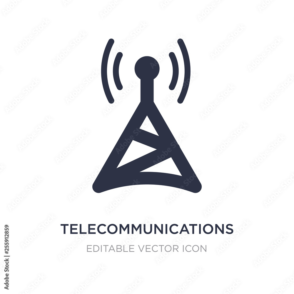 Poster telecommunications icon on white background. simple element illustration from computer concept.