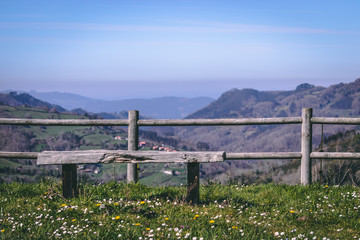 fence with bench in the lookout