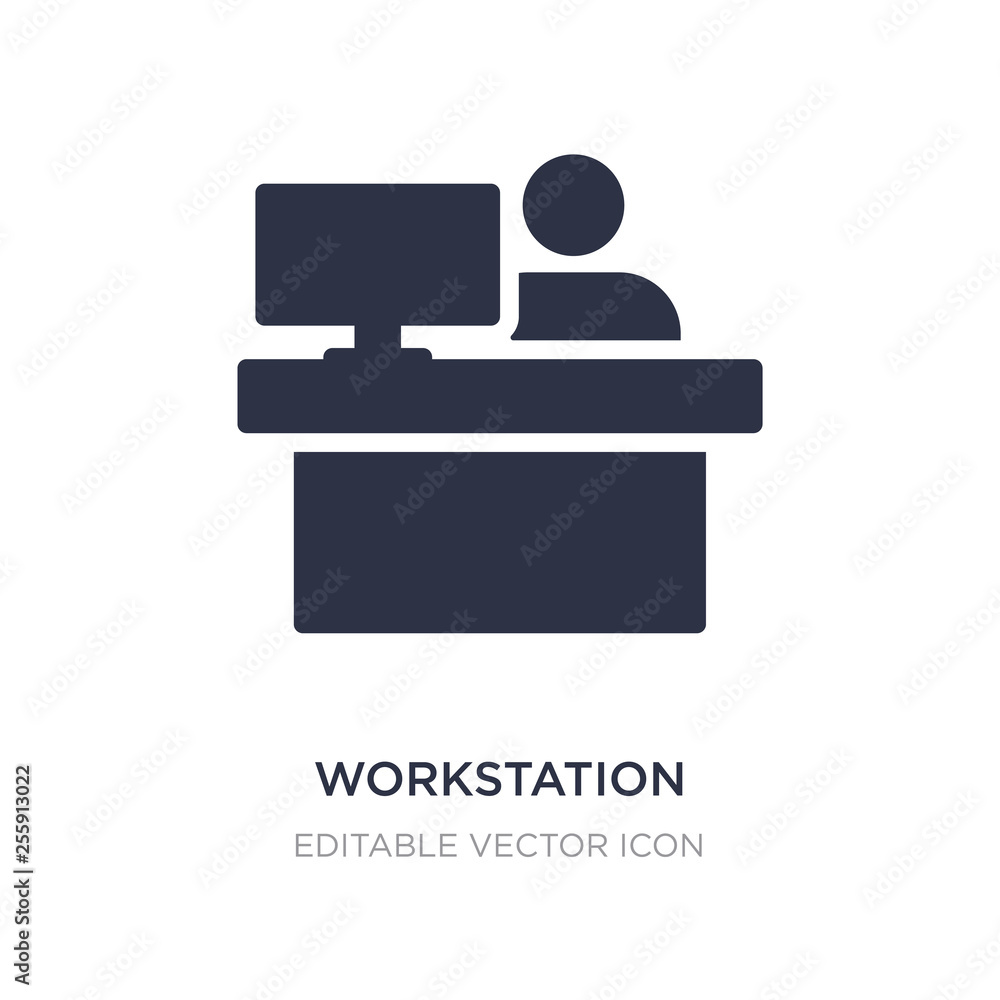 Poster workstation icon on white background. simple element illustration from computer concept.