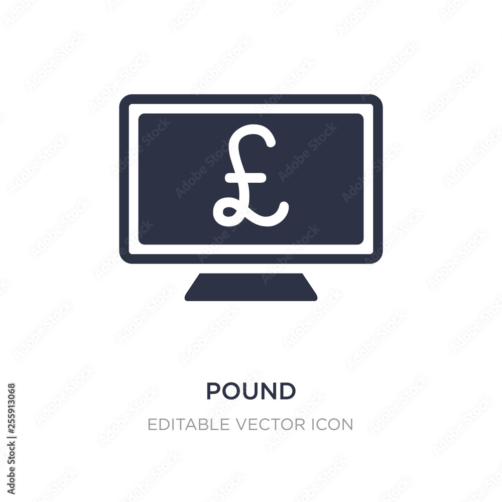 Aufkleber pound icon on white background. simple element illustration from computer concept.