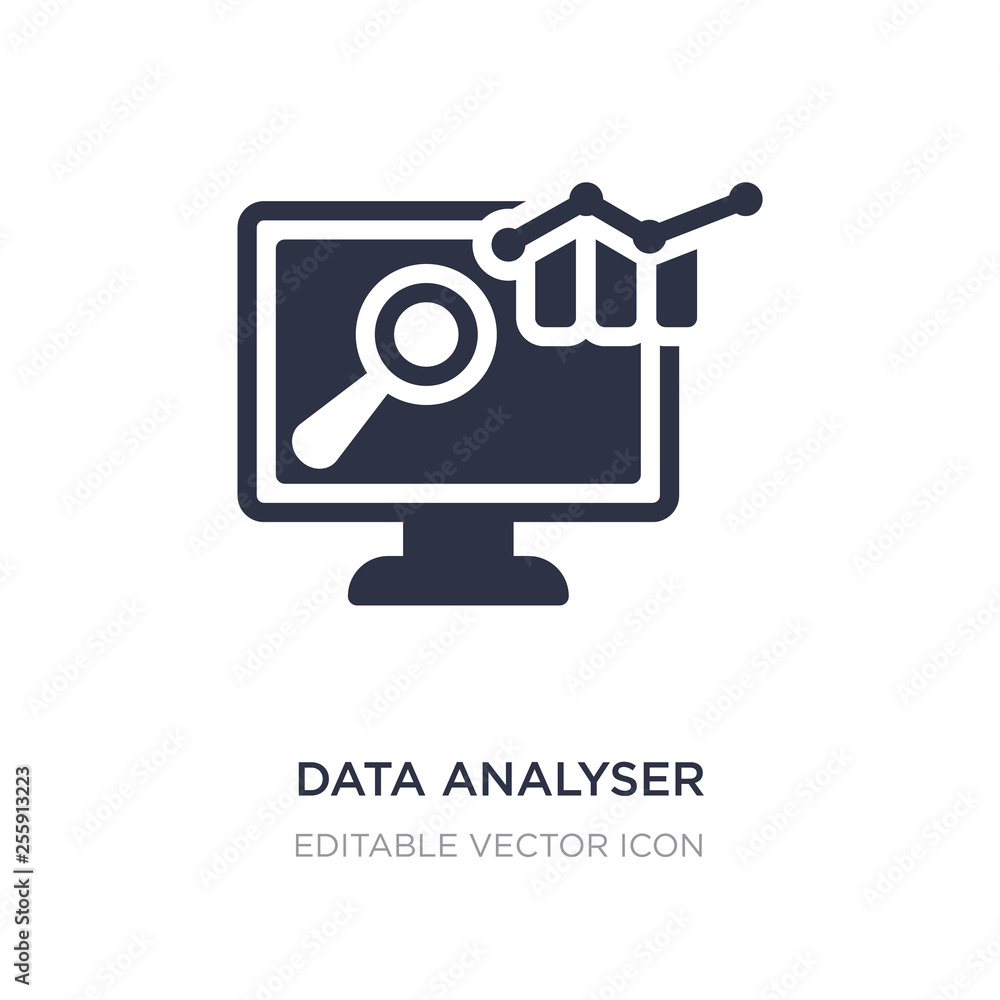 Poster data analyser icon on white background. simple element illustration from computer concept.