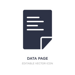 data page icon on white background. Simple element illustration from Computer concept.