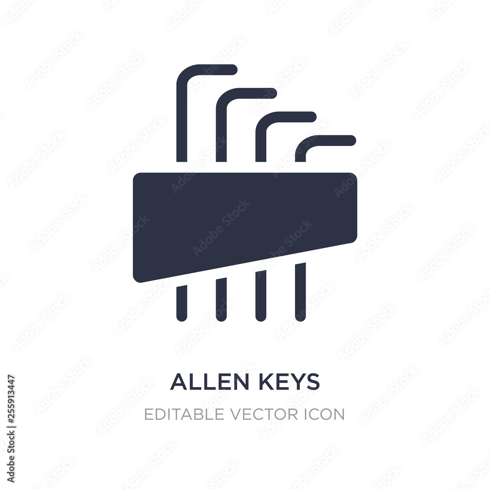 Poster allen keys icon on white background. simple element illustration from construction and tools concept