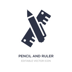 pencil and ruler icon on white background. Simple element illustration from Construction and tools concept.