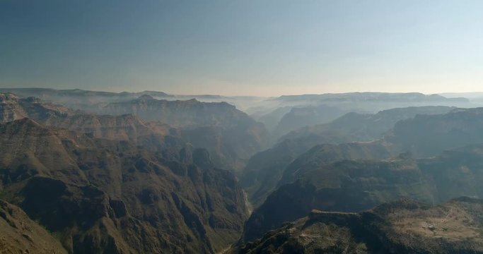 Aerial drone shot of the Urique Canyon in Divisadero, Copper Canyon Region, Chihuahua.