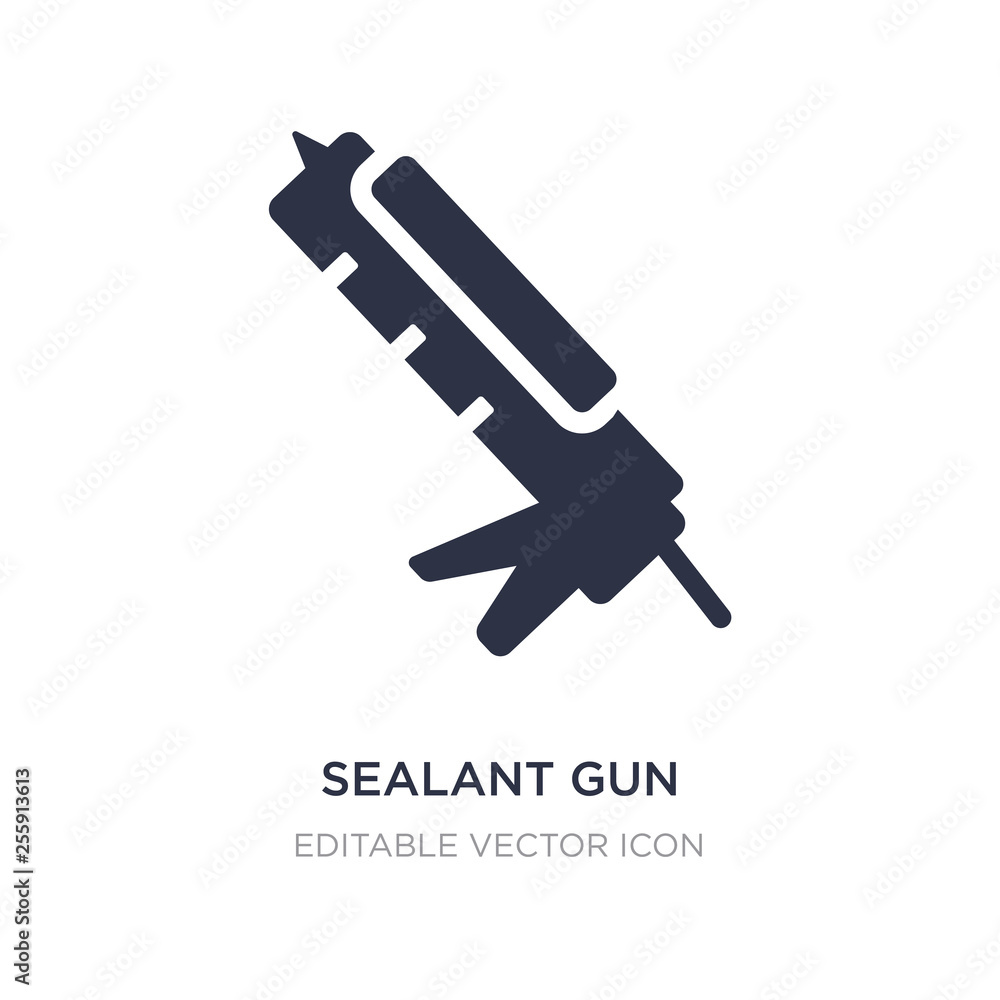 Poster sealant gun icon on white background. simple element illustration from construction and tools concep