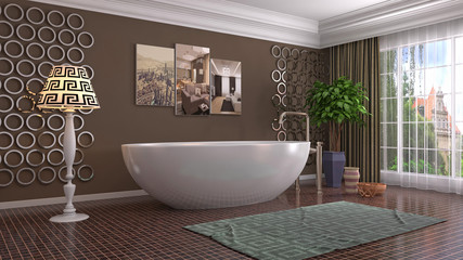 Obraz na płótnie Canvas Bathroom interior. 3D illustration