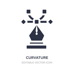 curvature icon on white background. Simple element illustration from Edit tools concept.