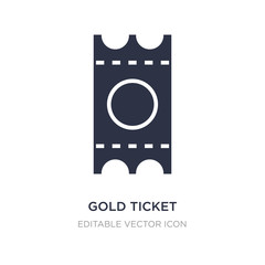 gold ticket icon on white background. Simple element illustration from Entertainment concept.